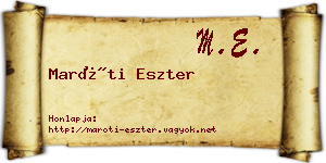 Maróti Eszter névjegykártya